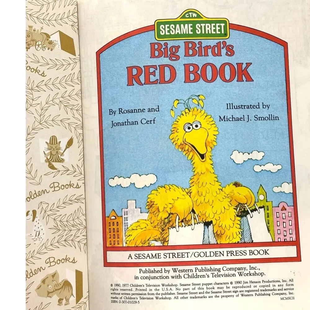 2 Vintage Editions Big Bird's Red Book, Jim Henson's Muppets, Sesame Street, LGB